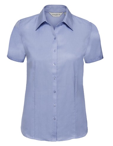 R-R-963F-0-Ladies Short Sleeve Herringbone Shirt
